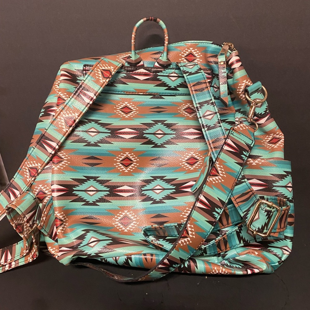 Aztec Western Patterned Backpack Purse - image 4